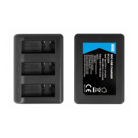 Newell SDC-USB - ładowarka trójkanałowa do akumulatorów BCX204 do Osmo Action, NL4982_Ładowarka z przodu i z tyłu / Parametry_4